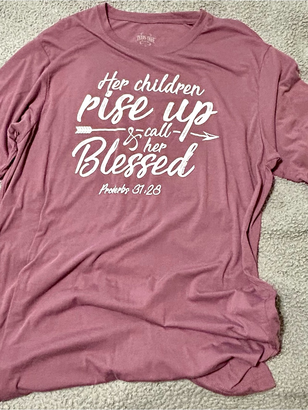 Women’s Mauve Graphic Tee - 'Her Children Rise Up & call Her Blessed